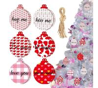 Fizepgo Valentines Day Ornaments - Valentine's Heart Tree Decorations | Exquisite Round Ornament, Valentines Parties Pendant for Bedroom, Window, Door Decor