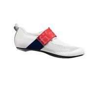 Fizik Transiro Hydra Aeroweave Carbon Triathlon Performance Cycling Shoes, EU 47, White/Red/Blue