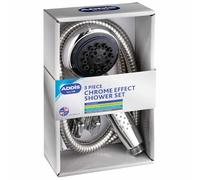 Fizporium Addis 3 Function Chrome Shower Head & Hose with a Larger Surface Area, More Water Will Spray Out at Once Includes: 1 x Shower Head 1 x Hose 1 x Bracket Kit