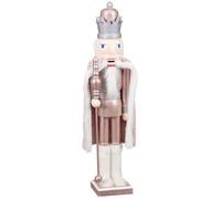 FIZPORIUM® Christmas Nutcracker XLarge Deluxe Christmas Wooden Nutcracker Soldier Puppet Festive Decor For Generations Acting as Symbols of Good Luck 61cm-Pink Glitter with Cape (with white fur boots)