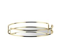 Fizporium Glass Mirrored Gold Tray - Round Glass Tray for Perfume Jewelry Trinkets organizer, Makeup Vanity Tray, Cosmetic Tray Decorative Tray for Home, Weddings, Parties & Home Décor