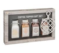 FIZPORIUM® Hot Chocolate Star Jars Kit Includes: Milk Hot Chocolate White Hot Chocolate Orange Hot Chocolate Mini Mallows Chocolate Sprinkles Peppermint Sprinkles 6pk