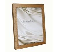 Fizporium-Ltd MDF with Wood Finish Glass/Plastic Picture Frame Photo Frame Poster Frame Black You Can Use Our Frames As Portrait Or Landscape - A4 OAK (OAK, 8 x 8)