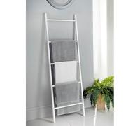 Fizporium Maine 5 RungsHooks Tall Wooden Blanket Towel Ladder for Stylish Bathroom Organization - Ideal for Bathrooms, Spas, and More