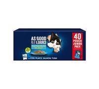 Fizporium Ocean Feasts Cat Food, Cat Food Ocean, Complete Food for Adult Cats, Fish Selection in Jelly, (40 Pouches)