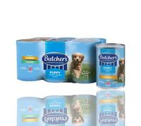 Fizporium Puppy Wet Dog Food Tins, Meaty Chunks in Jelly, Natural and Nutritionally Balanced 6 x 400g
