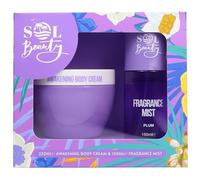 Fizporium Sol Beauty Mist & Cream Set 2pk feeling fresh and irresistible, alongside a smooth and hydrating body cream containing lactic and salicylic acid.-Plum