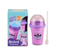 Fizporium Stitch Slushy Maker, Slushy Maker Cup for Instant Homemade Slushies, Reusable Portable Slushie Cup with Spoon Straw, Homemade Squeeze Cup slushy Maker, Perfect for Kids & Adults- Pink