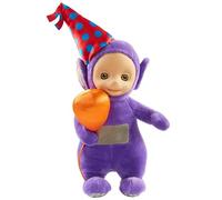 Fizporium Talking Party Plush Toy - Interactive Soft Toy with Sounds & Accessories - Assorted Designs, Press Tummy to Hear Phrases, Collectable Cuddly Toy for Kids (Tinky Winky (Purple))