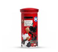 Fizporium Vintage Post Box Biscuit Tin | Scottish Shortbread Christmas Cookies | Festive British Novelty Gift for Kids & Adults | Assorted Shortbread Biscuits in Collectible Tin for Secret Santa