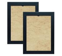 Fizporium Wooden Effect Photo Frames -Freestanding and Wall Mountable Picture Frame- Black,Oak,Walnut,DarkOak,Silver,White. (BLACK, A4 certificate (21x29.7 cm) pack of 2)