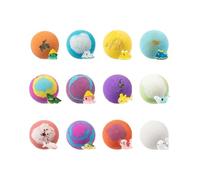 Fizz Bath Bomb - Twelve Pack Aromatic Soak for Children Fun | Moisturising Effervescent Cleanser with Hidden Figurine Surprise & Gentle Skin Care Elements for Bathtub Relaxation Playtime Hygiene