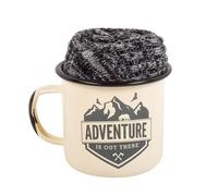Fizz Creations Campfire Enamel Mug & Thick Socks Gift Set. Camping Mug & Walking Socks Set. Makes Great Camping Accessories Gift for Anyone who Feels at Home in The Great Outdoors. Hiking Socks.