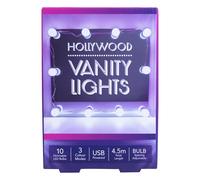 Fizz Creations Hollywood Vanity String Lights 10 Dimmable Light Bulbs. USB Powered. 4.5m Total Length. 3 Colour Modes. Hollywood Mirror with Lights Hollywood Vanity Mirror with Lights