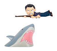 Fizz Creations Jaws Comic Ons™. Collectible Figurines with Vinyl Stickers. 2 Wall Mountable 3D Figures with Re-Usable Gel Pads. Features Martin Brody & Jaws.