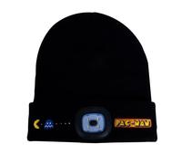 Fizz Creations Pac-Man LED Beanie Hat. Retro Gaming Beanie with Rechargeable Head Torch Light. Pac Man Black