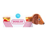 Fizz Creations Sausage Dog Long Hot Water Bottle - 55 cm Plush Dachshund Novelty Hot Dog Design, Removable Rubber Bottle. for Dog Lovers, Cramps & Cold Nights. Warm Hug Companion.