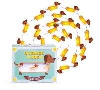 Fizz Creations Sausage Dog String Lights. Novelty Lighting Includes 20 Mini Sausage Dog Shaped LED Lights on 6.5 Feet Wire. Bedroom Decor & Night Light for Dog Lovers. Battery Operated.