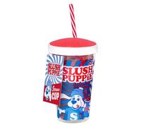 Slush Puppie Cup and Straw. 500ml Capacity Slush Puppie Cup with Screw Tight Lid & Reuseable Bendy Straw. Enjoy Your Favourite Slushies. Officially Licensed Slush Puppie Merchandise.