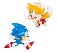 Fizz Creations Sonic The Hedgehog Comic Ons. Collectible Figurines with Vinyl Stickers. 2 Wall Mountable 3D Figures with Re-Usable Gel Pad Stickers. Features Sonic & Tails.