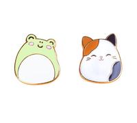 Fizz Creations Squishmallows Cam & Wendy Metal & Enamel Pin Badges Set of Two Pins. Cam The Cat & Wendy The Frog. Officially Licensed.