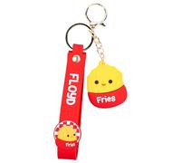 Fizz Creations Squishmallows Floyd the French Fries Wristlet Keyring 3D Keychain with Charm & PVC Wrist Strap. Officially Licensed Squishmallows Key Ring