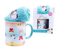 Fizz Creations Squishmallows Mug & Fluffy Socks Set. 330ml Capacity Mug & Non-Slip Cam The Cat Fluffy Socks Size 4 to 7. Officially Licensed Squishmallows Merchandise.
