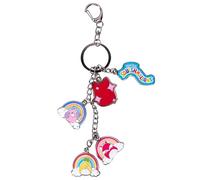 Fizz Creations Squishmallows Metal & Enamel Keyring Featuring Fifi, Patty, and Maui. Keychain with 5 Charms. Officially Licensed Squishmallows Key Ring.