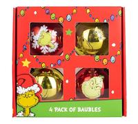 Fizz Creations The Grinch Bauble 4 Pack. Themed Christmas Baubles.