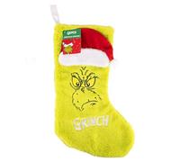 Fizz Creations The Grinch Grumpy Face Fluffy Stocking. Christmas Stocking. Xmas themed The Grinch.