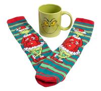 Fizz Creations The Grinch Mug & Socks Set. Christmas Socks & Ceramic Mug Featuring Dr Seuss's The Grinch. Stocking Filler.