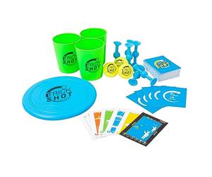 Fizz Creations Trick Shot The Game. Includes All You Need to Practice the Perfect Shot! Includes Stacking Cups, Ping Pong Balls, Sticky Darts, Throwing Disc & Challenge Cards. Garden Games Party Games