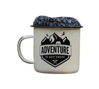 Fizz Creations Campfire Enamel Mug & Thick Socks Gift Set. Camping Mug & Walking Socks Set. Makes Great Camping Accessories Gift for Anyone who Feels at Home in The Great Outdoors. Hiking Socks.