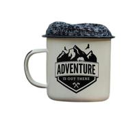 Fizz Creations Campfire Enamel Mug & Thick Socks Gift Set. Camping Mug & Walking Socks Set. Makes Great Camping Accessories Gift for Anyone who Feels at Home in The Great Outdoors. Hiking Socks.