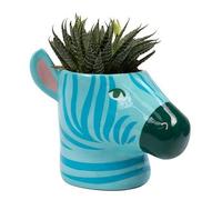 Fizz Creations Zebra Plant Pot - Black and White, Medium (2.87L), Indoor, Plastic, Tabletop, Animal Print Design