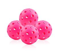 Fizzazzle Outdoor Pickleball Balls 40 Holes - 4 Pack USAPA Standard Pink Balls - Pickleball Accessories Set - High Bounce True Flight & Durable Pickle Balls