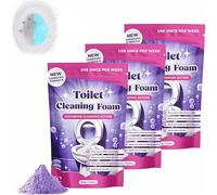 Fizzclean Toilet Cleaner - Toilet Cleaning Foam, Touch-Free Foaming Powder, Insta-Action Formula for Stains & Limescale, Sparkling Clean with Zero Effort, Eliminates Stains in 20 Min (3Pcs)