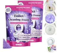 Fizzclean Toilet Cleaner, Touch Free Fizzy Foam Toilet Cleaner, Eliminates Stains in 20 Min, Scrub-Free Cleaning, Deep Clea-Ning Foam Action, for Sparkling Cl-Ean Toil-Et (2PCS)