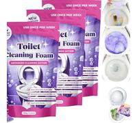 Fizzclean Toilet Cleaner, Touch Free Fizzy Foam Toilet Cleaner, Eliminates Stains in 20 Min, Scrub-Free Cleaning, Deep Clea-Ning Foam Action, for Sparkling Cl-Ean Toil-Et (3PCS)