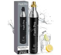 FizzIt Pro 425g CO2 Cylinders, Carbonates Up to 60L, Refillable Soda Makers, Fits Most Screw-Type Compatible Models, Efficient Carbonation for Water & Beverages, Compact & Cost-Effective (Pack of 1)