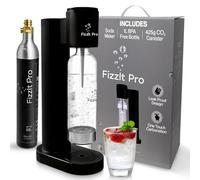 FizzIt Pro - Soda Maker Machine, Black - Easy One-Touch Sparkling Water Maker with Reusable 1L BPA-Free Bottle, 425g CO₂ Canister - No Power Required, Durable & Modern Design for Home Use