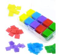 Fizzix 100 Pcs Wax Pads - Diamond Art Painting Wax Squares - 5D Diamond Art Mastic Squares Gemstone Art DIY Accessory with Storage Box - Multiple Colors, Easy to Use