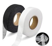 Fizzix 2 Pack Iron-On Hemming Tape for Fabric（64 Meters Each, No-Sew Hem Tape, Easy and Strong Adhesive for Clothing Repairs and Alterations, Black & White, Ideal for Quick DIY Fixes