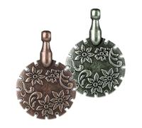 Fizzix 2-Pack Yarn Cutter Pendants - Round, Portable, Safe & Efficient for Knitting & Crochet - Bronze Metal