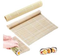 Fizzix 2 PCS Bamboo Sushi Mat Set, Traditional Rolling Mats for Perfect Sushi Rolls, Sushi Making Kit