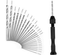 Fizzix 26-Piece Precision Pin Vise Hand Drill Set - Mini Hand Drill with Multiple Drill Bits, Ideal for Crafts, Models, and Jewelry Making