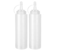 Fizzix 2pcs Plastic Squeeze Condiment Bottles | Leak-Proof, Reusable | Perfect for Sauces, Dressings