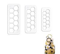 Fizzix 3-Piece Hexagon Cookie Cutter Set - Stainless Steel Cutters for Football Cake Decorations and Crafting