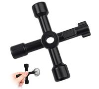 Fizzix 4-Way Zinc Alloy Utility Key, Multi-Functional Radiator Bleeding, Plumbing & Household Key for Gas, Water, Cupboard & Meter (60g)