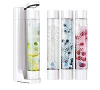 FIZZpod Soda Maker - Fizzy Drink Machine with 3 PET Bottles, 3 Caps, 1 Carbonator Cap and Manual - Make Homemade Sparkle Water, Juice, Coffee, Tea and Cocktail Drinks with Fruit (White)
